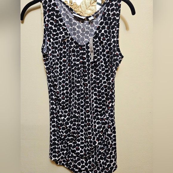 NY&C 7th Ave Dressy Ruched Tank Top Shirt Polka Dot NWT Black Bundle of 2 Sz S - Picture 7 of 14